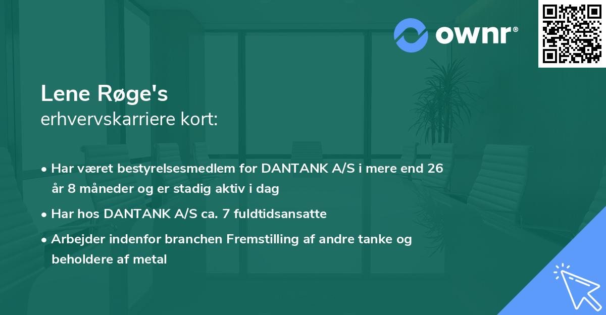 Lene Røge's erhvervskarriere kort