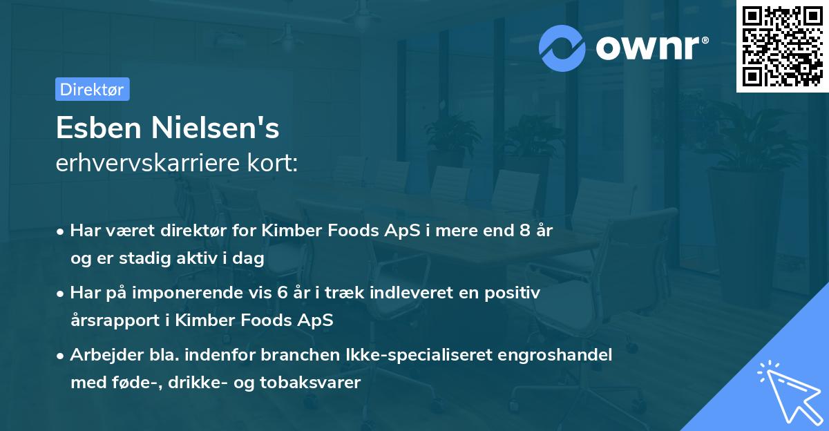 Esben Nielsen's erhvervskarriere kort