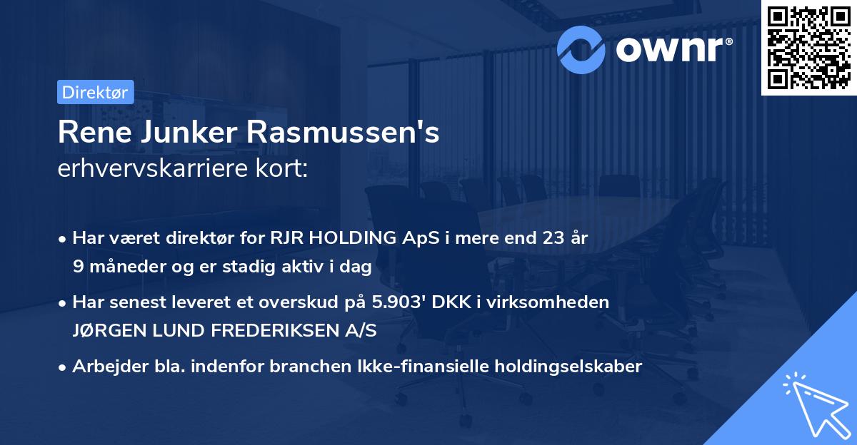 Rene Junker Rasmussen's erhvervskarriere kort
