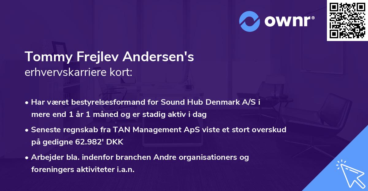 Tommy Frejlev Andersen's erhvervskarriere kort