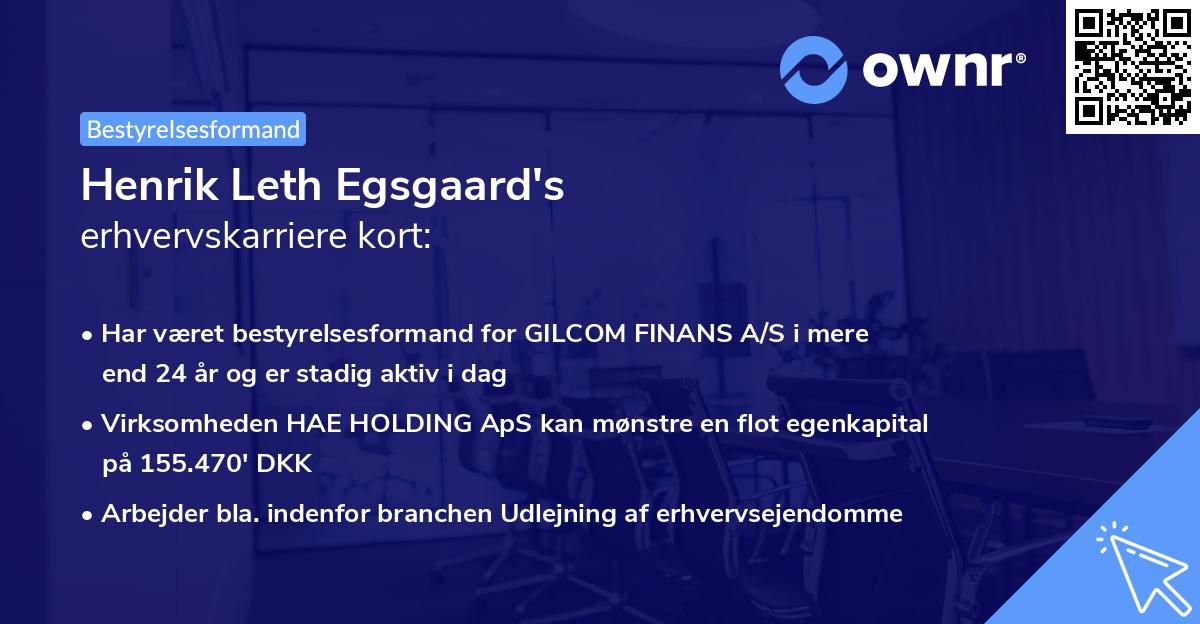 Henrik Leth Egsgaard's erhvervskarriere kort