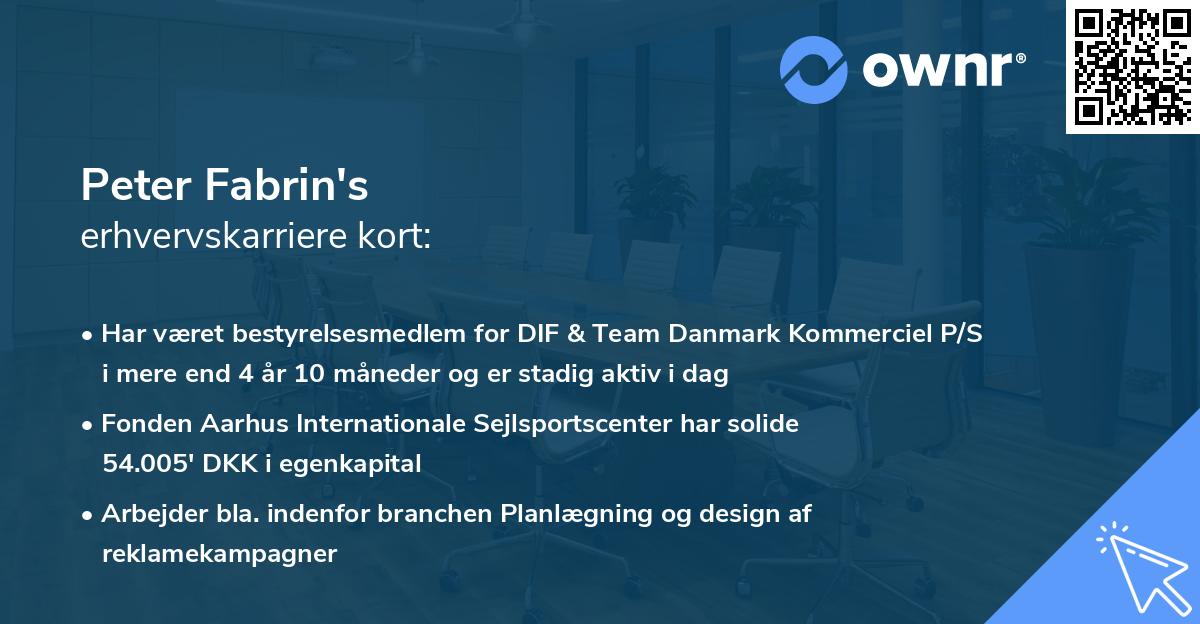 Peter Fabrin's erhvervskarriere kort
