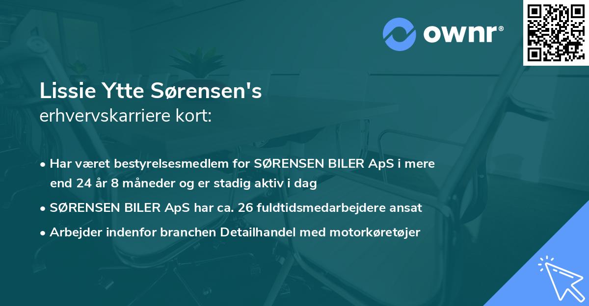Lissie Ytte Sørensen's erhvervskarriere kort