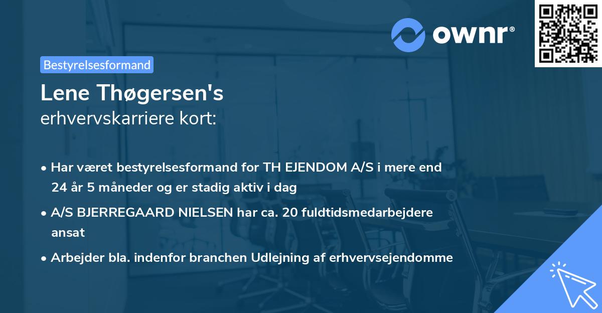 Lene Thøgersen's erhvervskarriere kort