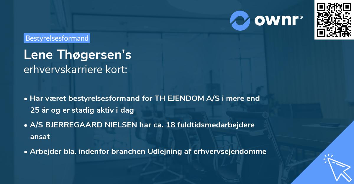 Lene Thøgersen's erhvervskarriere kort