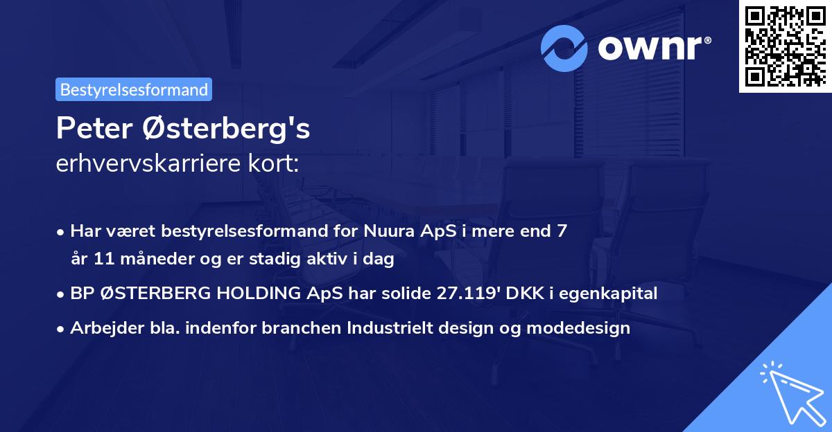Peter Østerberg's erhvervskarriere kort