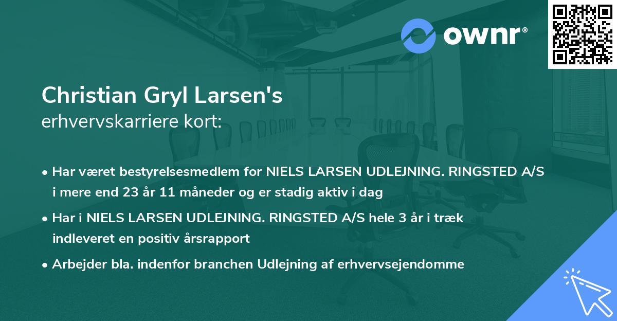 Christian Gryl Larsen's erhvervskarriere kort