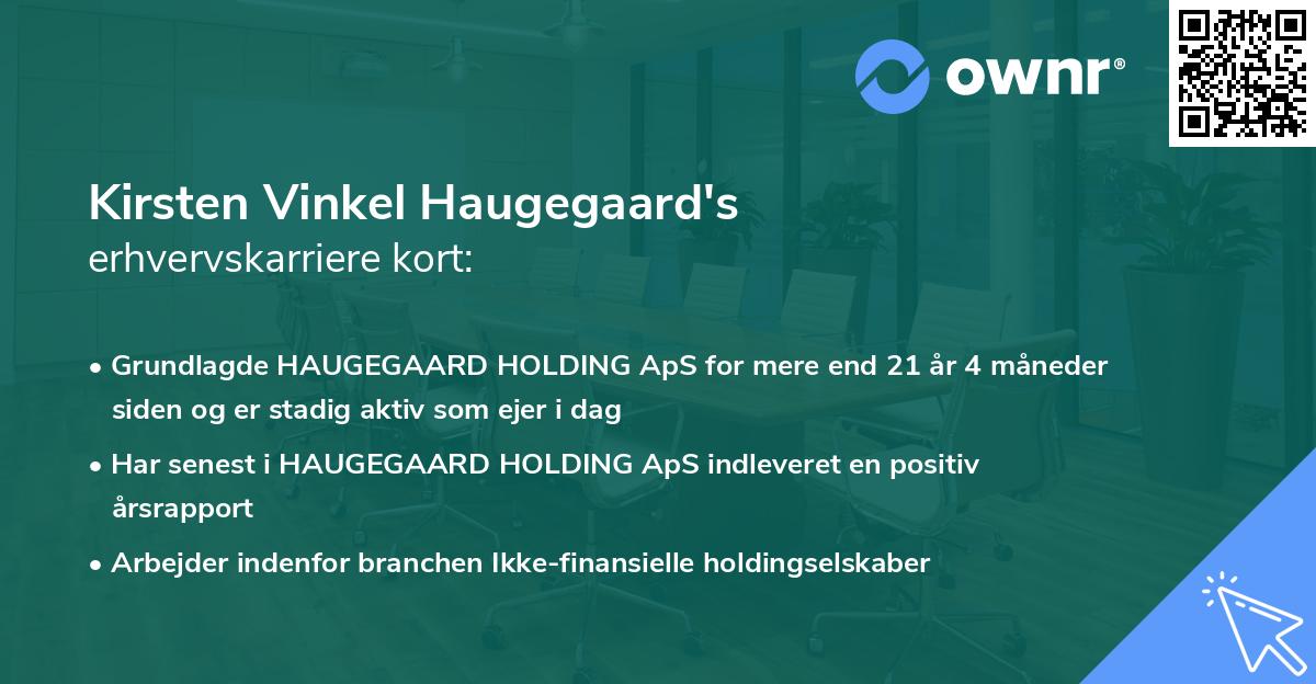 Kirsten Vinkel Haugegaard's erhvervskarriere kort