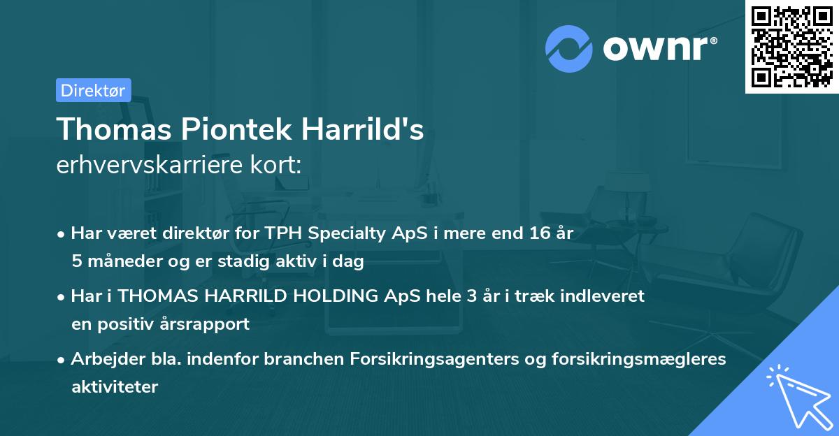 Thomas Piontek Harrild's erhvervskarriere kort