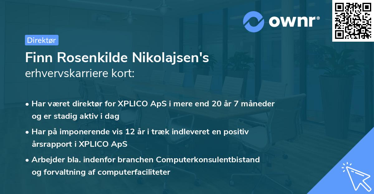 Finn Rosenkilde Nikolajsen's erhvervskarriere kort
