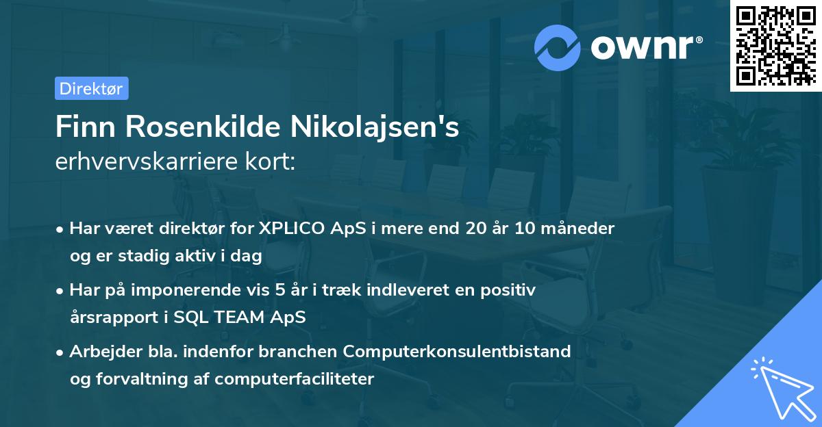 Finn Rosenkilde Nikolajsen's erhvervskarriere kort