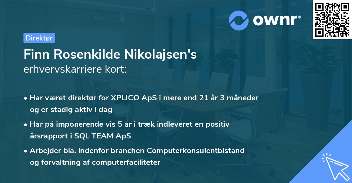 Finn Rosenkilde Nikolajsen's erhvervskarriere kort