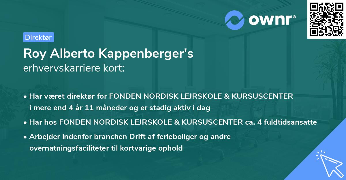 Roy Alberto Kappenberger's erhvervskarriere kort