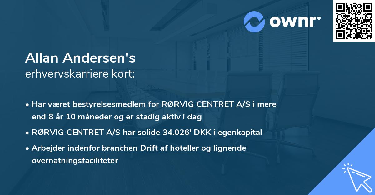 Allan Andersen's erhvervskarriere kort
