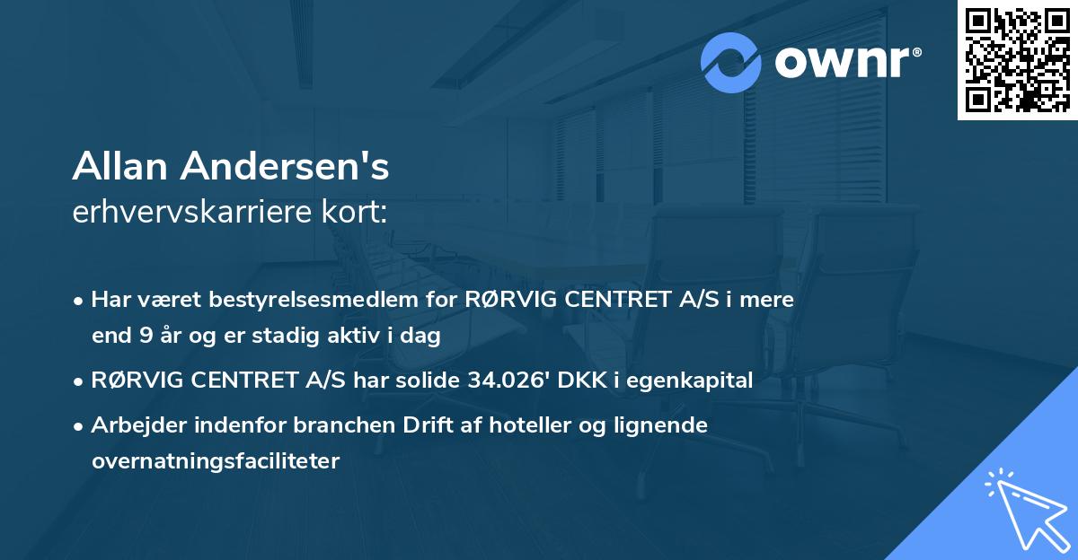Allan Andersen's erhvervskarriere kort