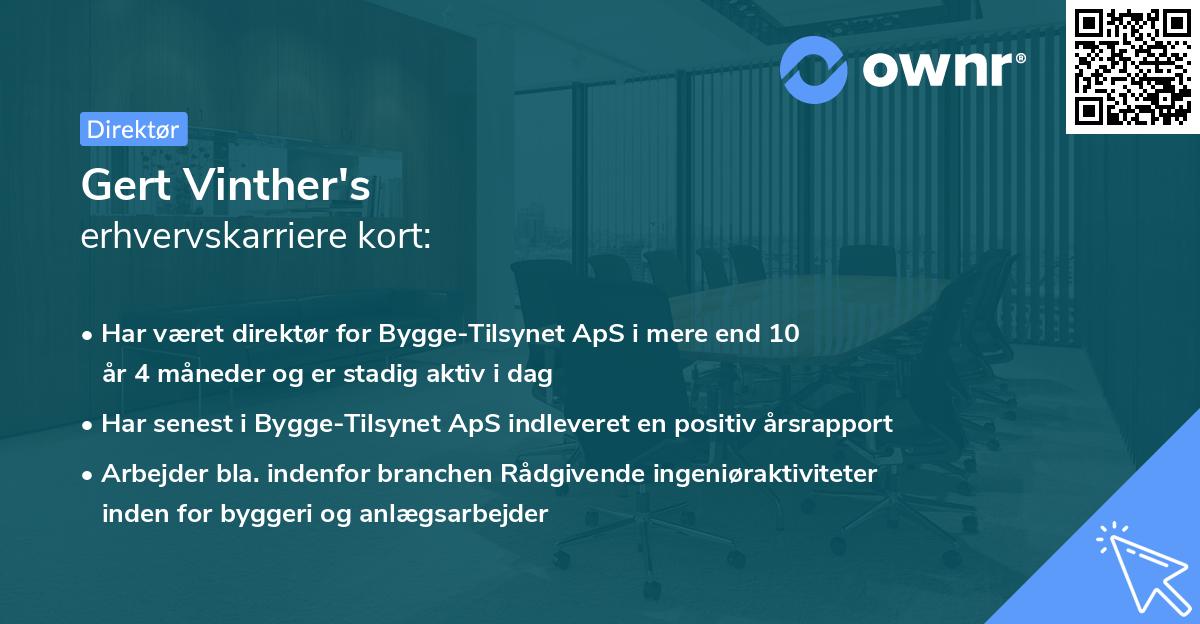 Gert Vinther's erhvervskarriere kort