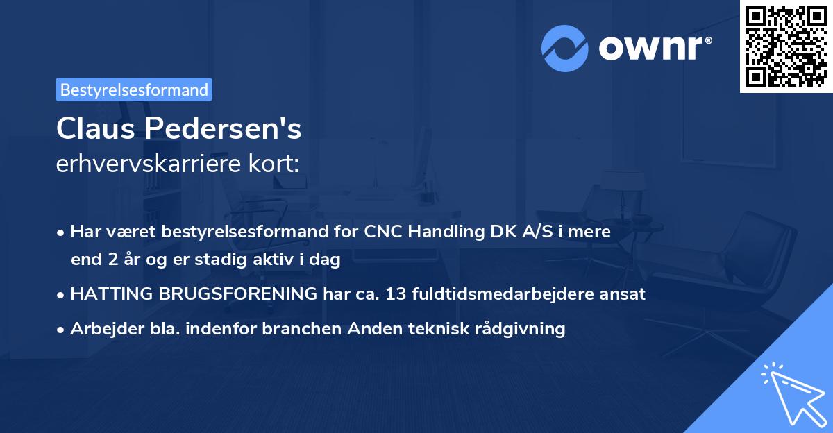 Claus Pedersen's erhvervskarriere kort