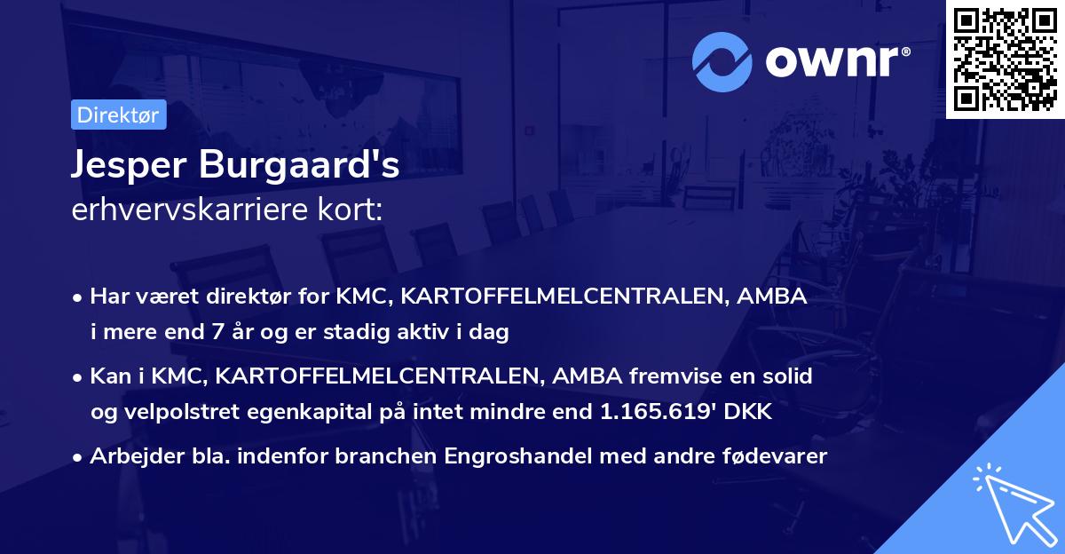 Jesper Burgaard's erhvervskarriere kort