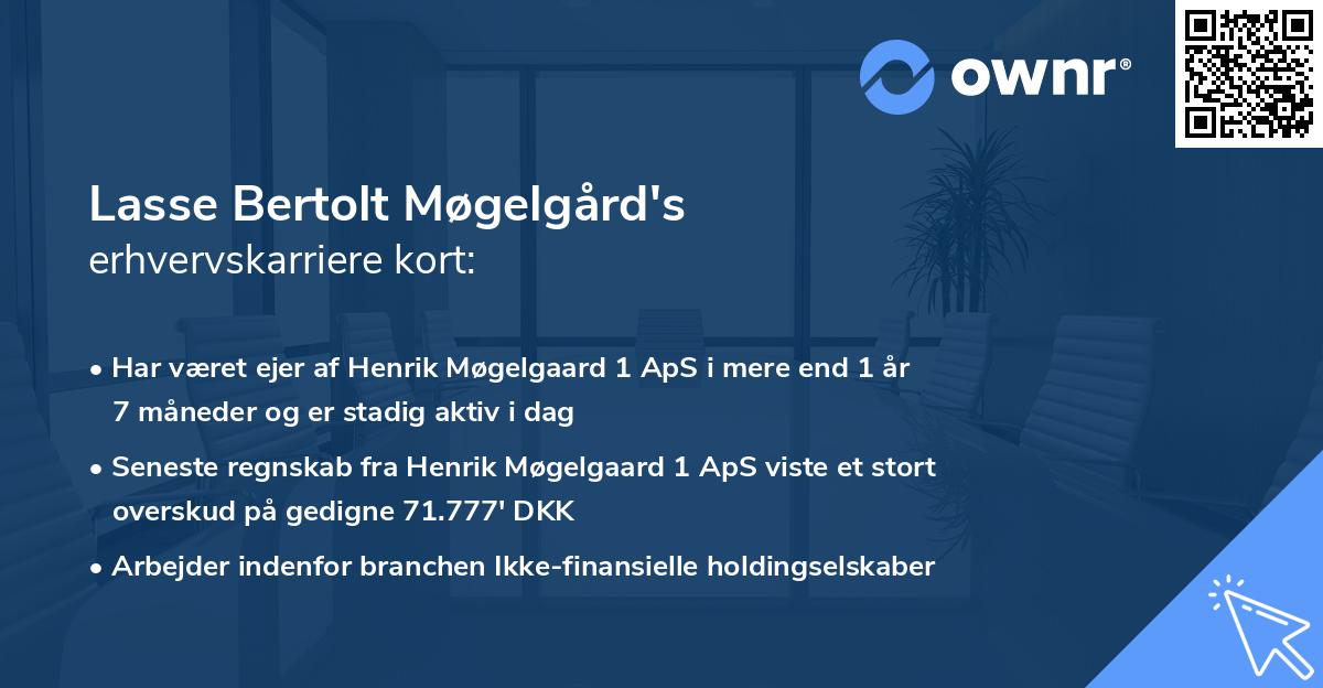 Lasse Bertolt Møgelgård's erhvervskarriere kort