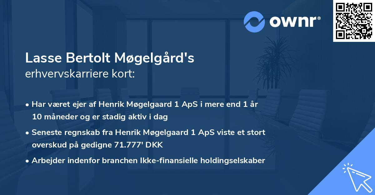 Lasse Bertolt Møgelgård's erhvervskarriere kort