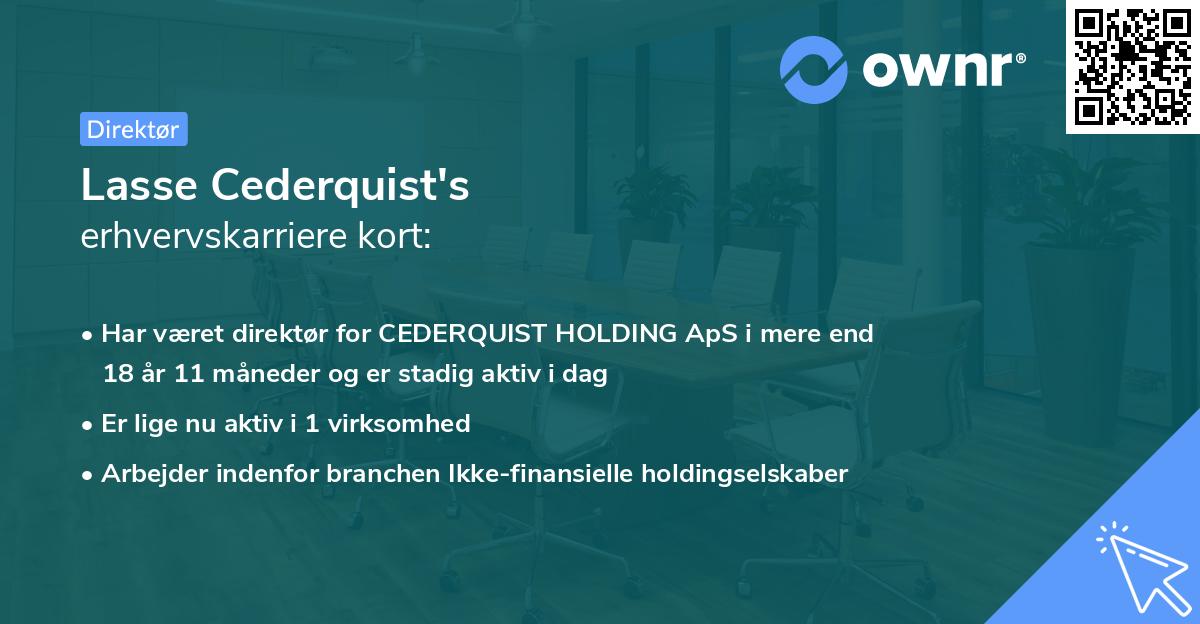Lasse Cederquist's erhvervskarriere kort