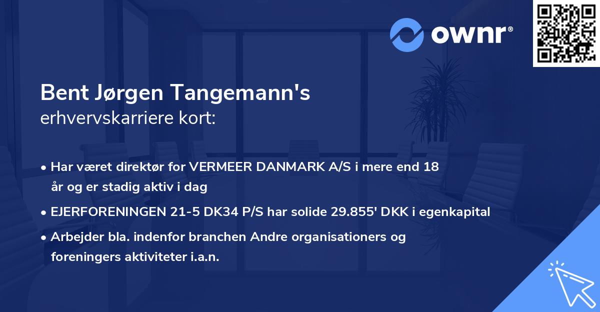 Bent Jørgen Tangemann's erhvervskarriere kort
