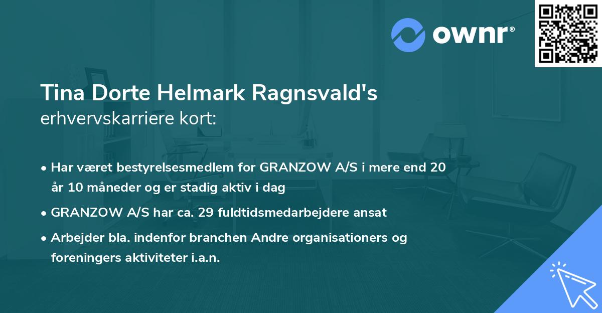 Tina Dorte Helmark Ragnsvald's erhvervskarriere kort