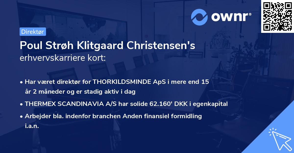 Poul Strøh Klitgaard Christensen's erhvervskarriere kort