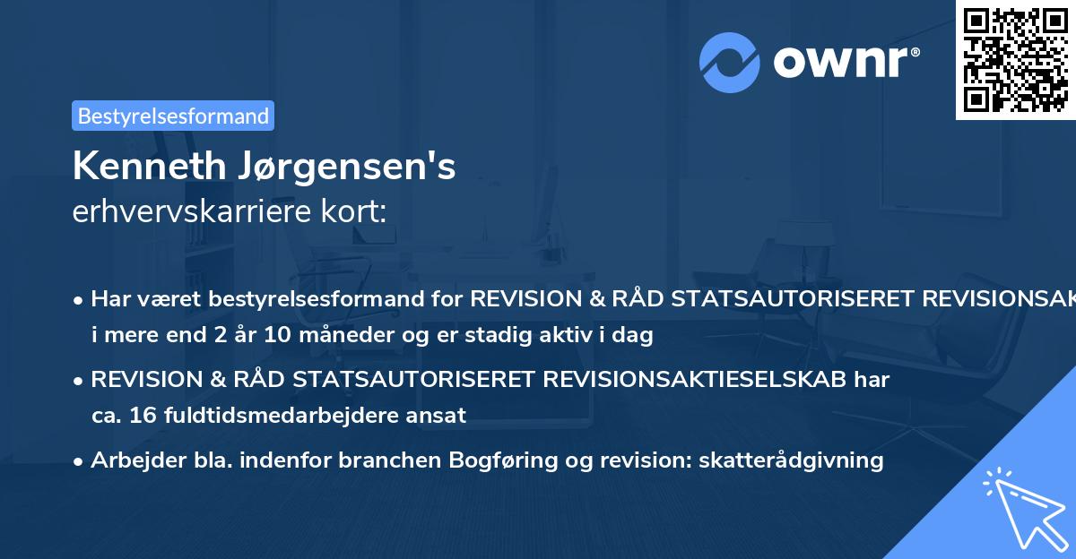 Kenneth Jørgensen's erhvervskarriere kort