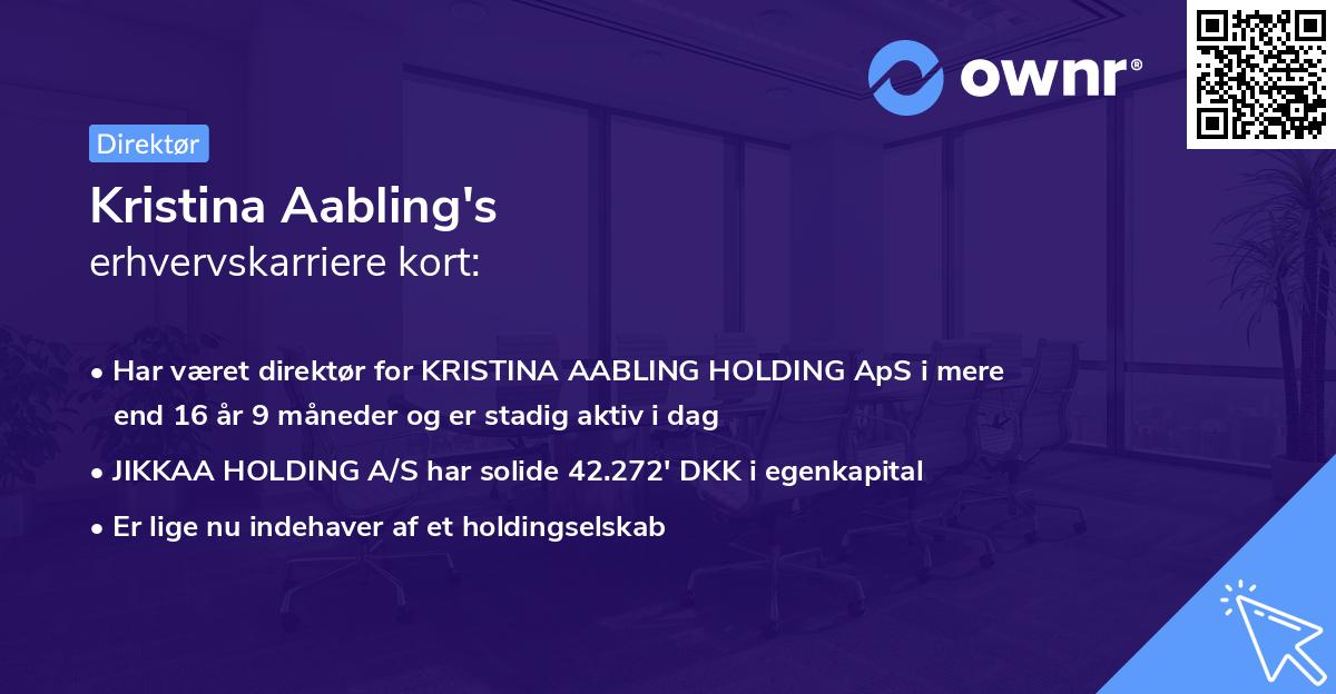 Kristina Aabling's erhvervskarriere kort