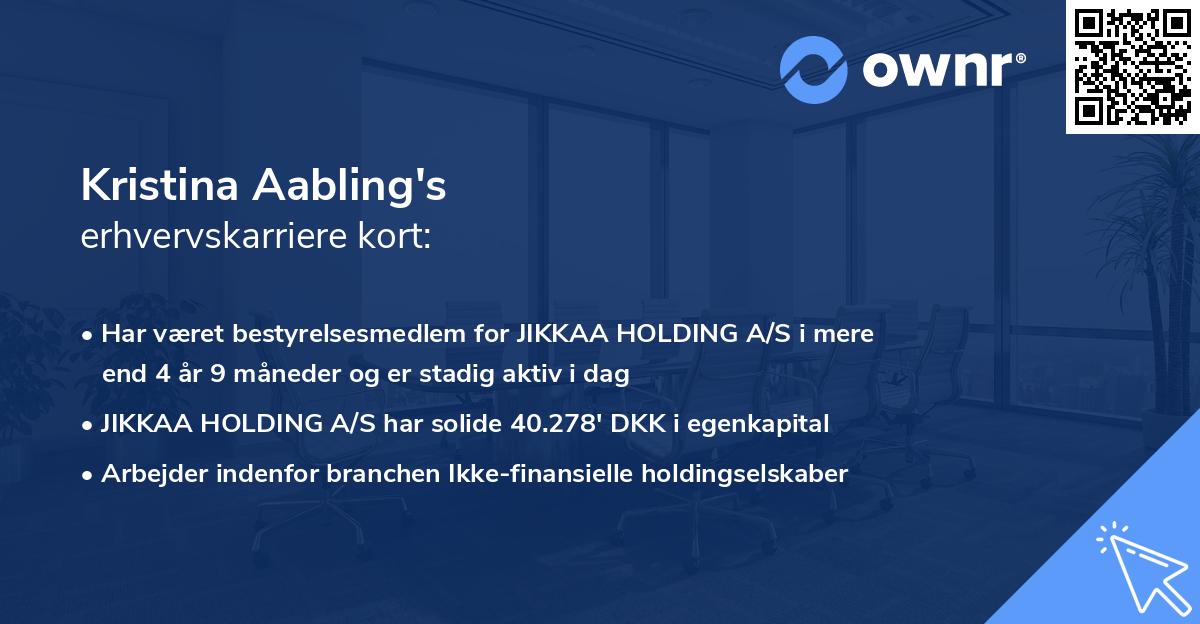 Kristina Aabling's erhvervskarriere kort