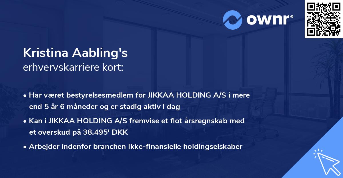 Kristina Aabling's erhvervskarriere kort