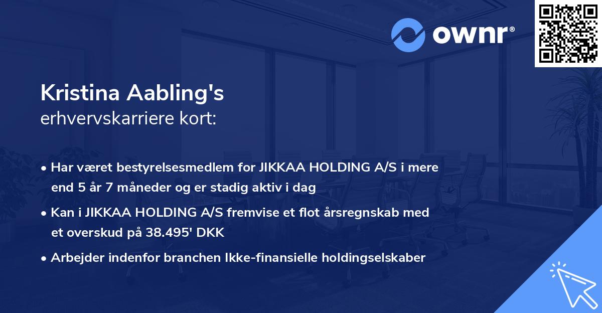 Kristina Aabling's erhvervskarriere kort