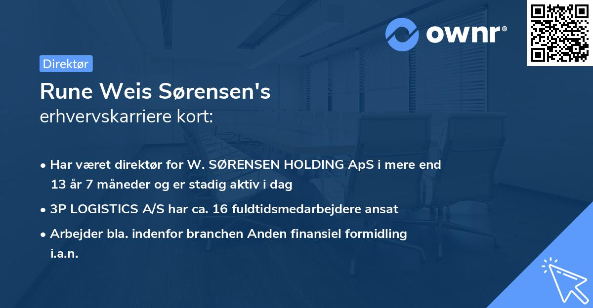 Rune Weis Sørensen's erhvervskarriere kort