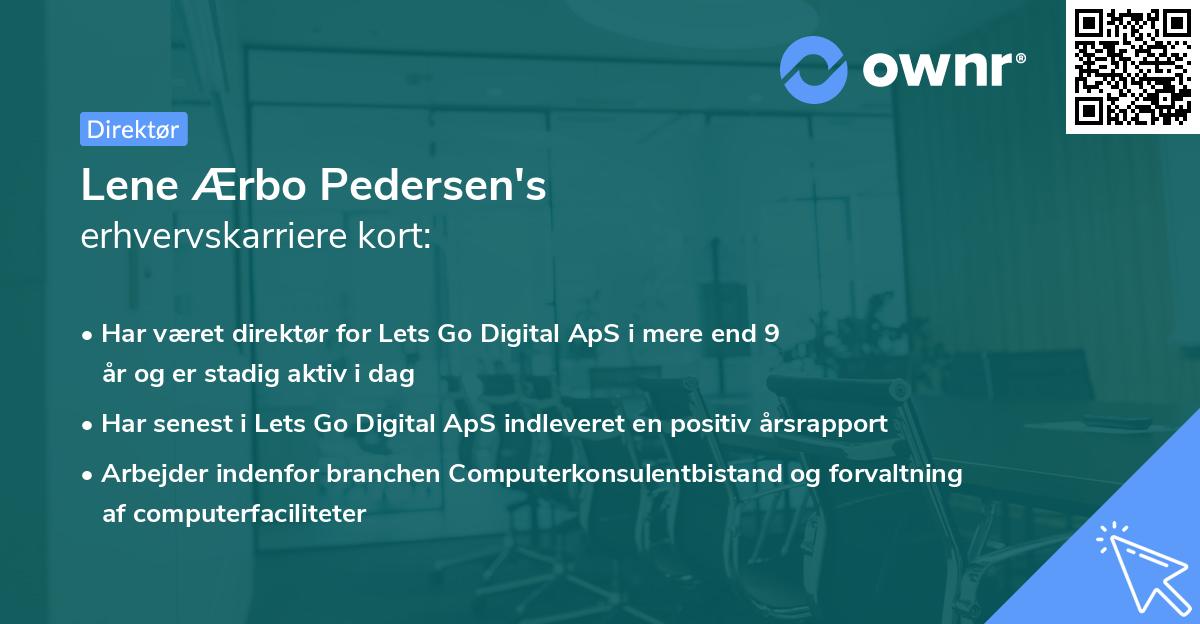 Lene Ærbo Pedersen's erhvervskarriere kort
