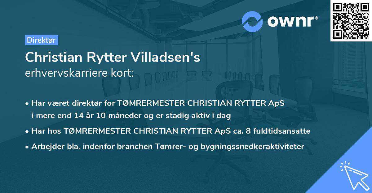 Christian Rytter Villadsen's erhvervskarriere kort