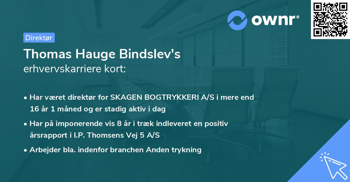 Thomas Hauge Bindslev's erhvervskarriere kort