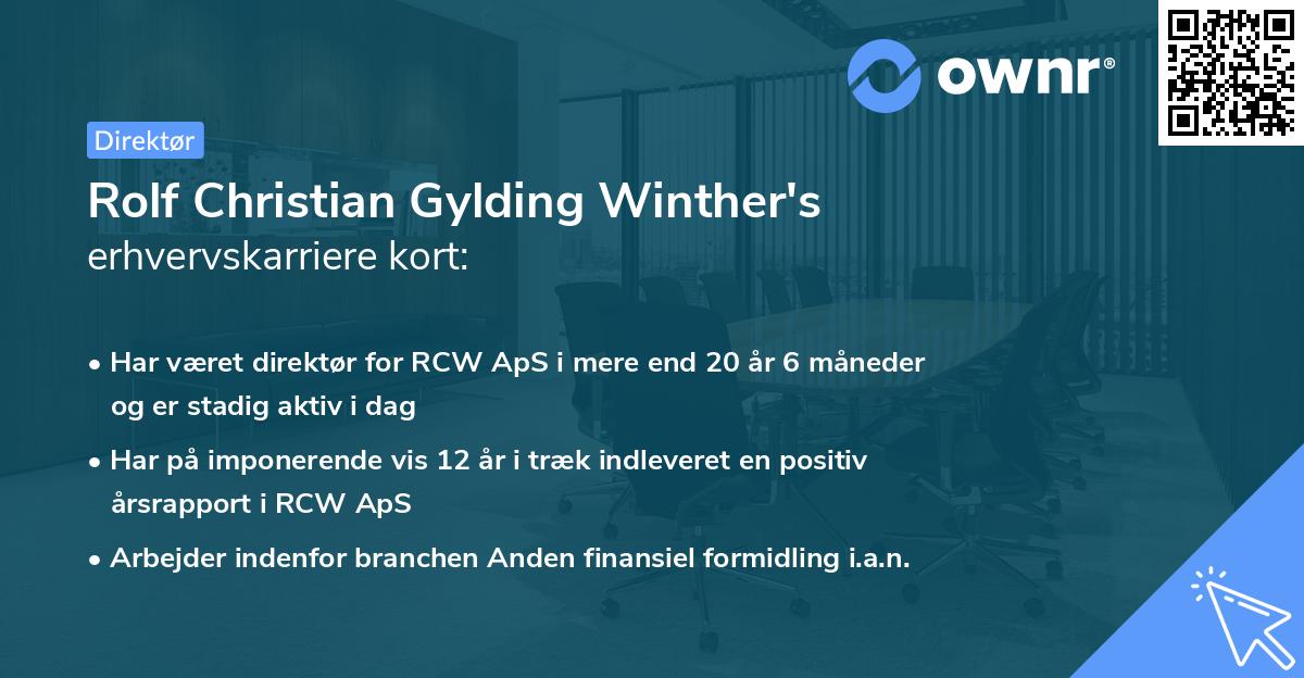 Rolf Christian Gylding Winther's erhvervskarriere kort