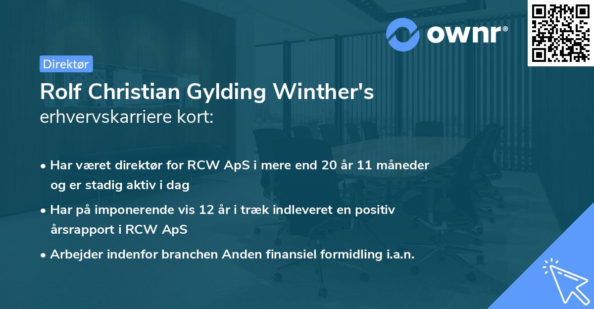 Rolf Christian Gylding Winther's erhvervskarriere kort