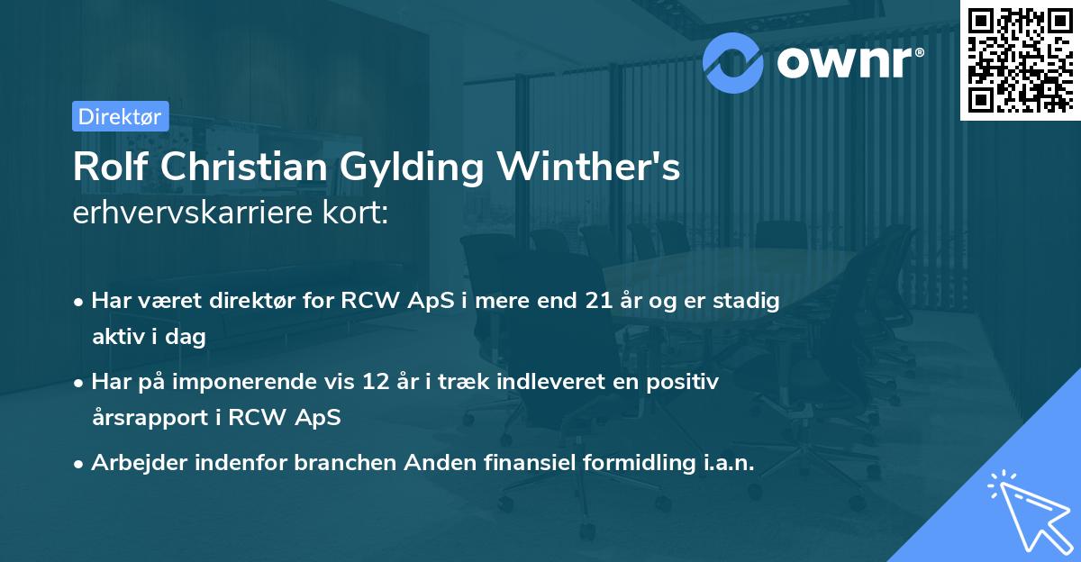 Rolf Christian Gylding Winther's erhvervskarriere kort