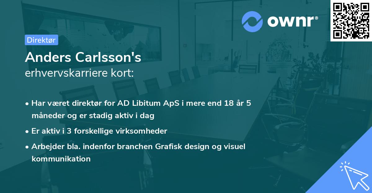 Anders Carlsson's erhvervskarriere kort