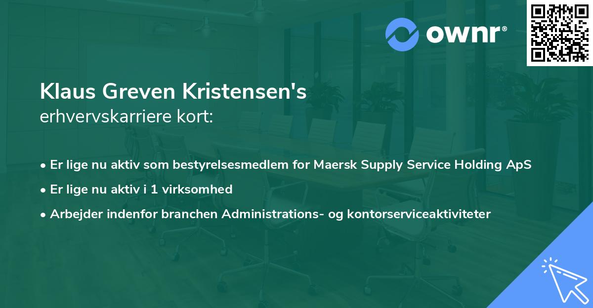 Klaus Greven Kristensen's erhvervskarriere kort