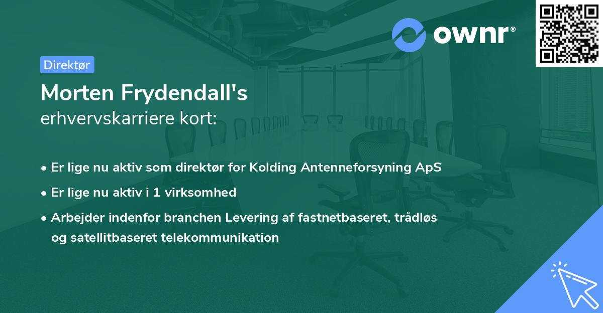 Morten Frydendall's erhvervskarriere kort