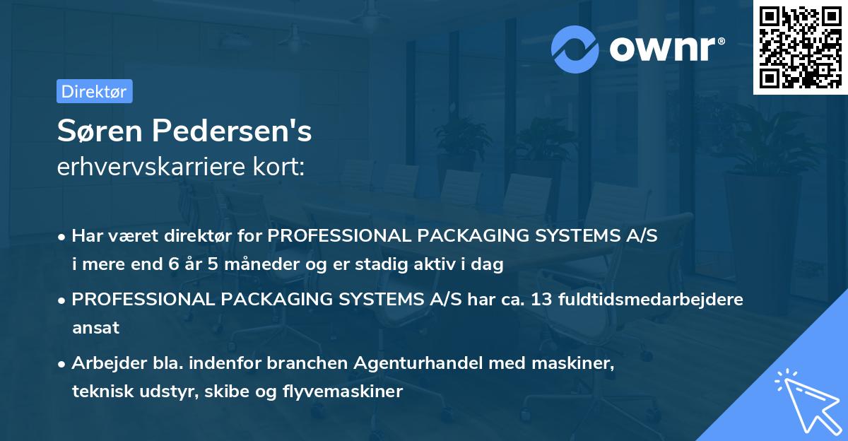 Søren Pedersen's erhvervskarriere kort
