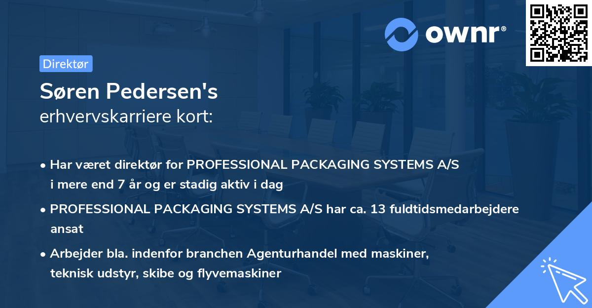 Søren Pedersen's erhvervskarriere kort