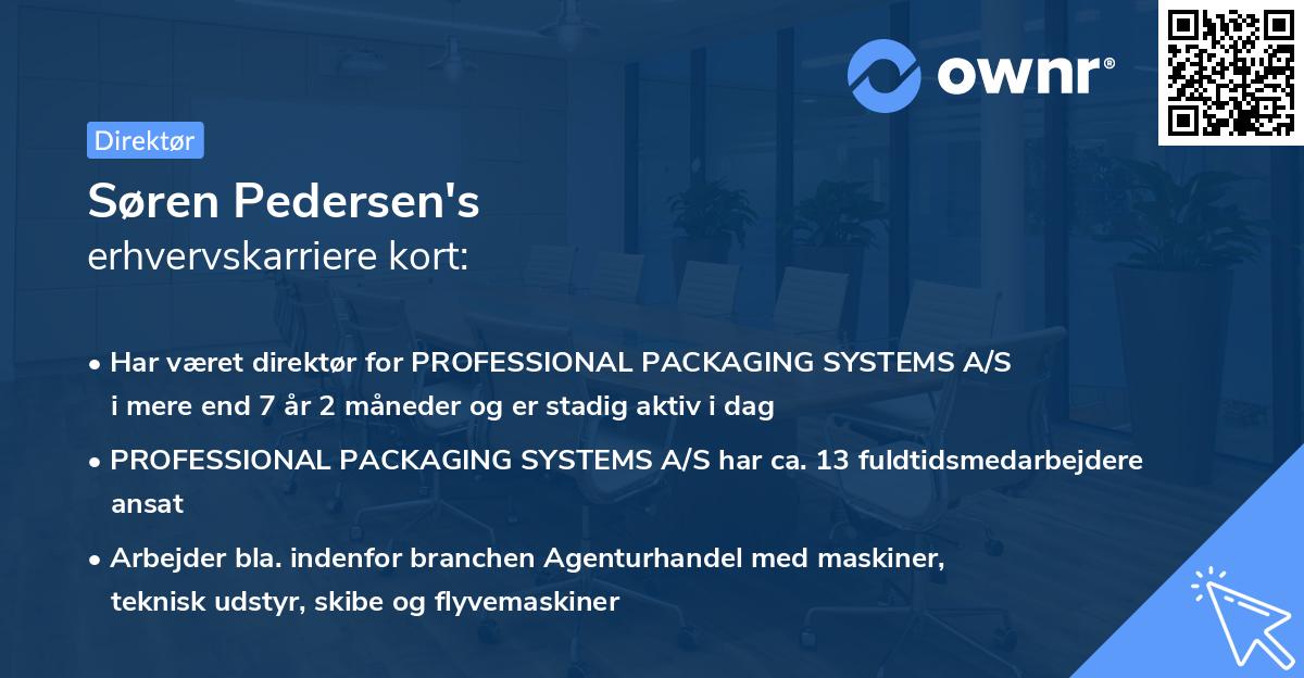 Søren Pedersen's erhvervskarriere kort