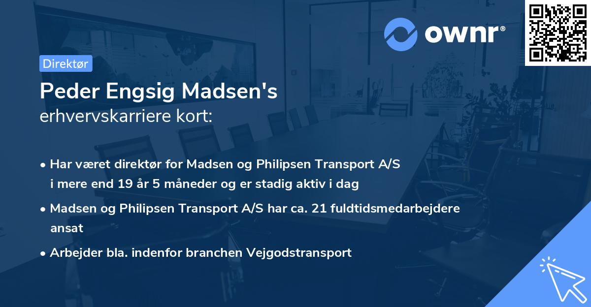 Peder Engsig Madsen's erhvervskarriere kort