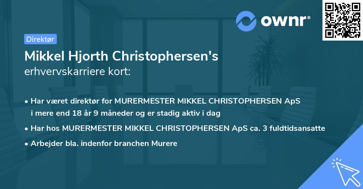 Mikkel Hjorth Christophersen's erhvervskarriere kort