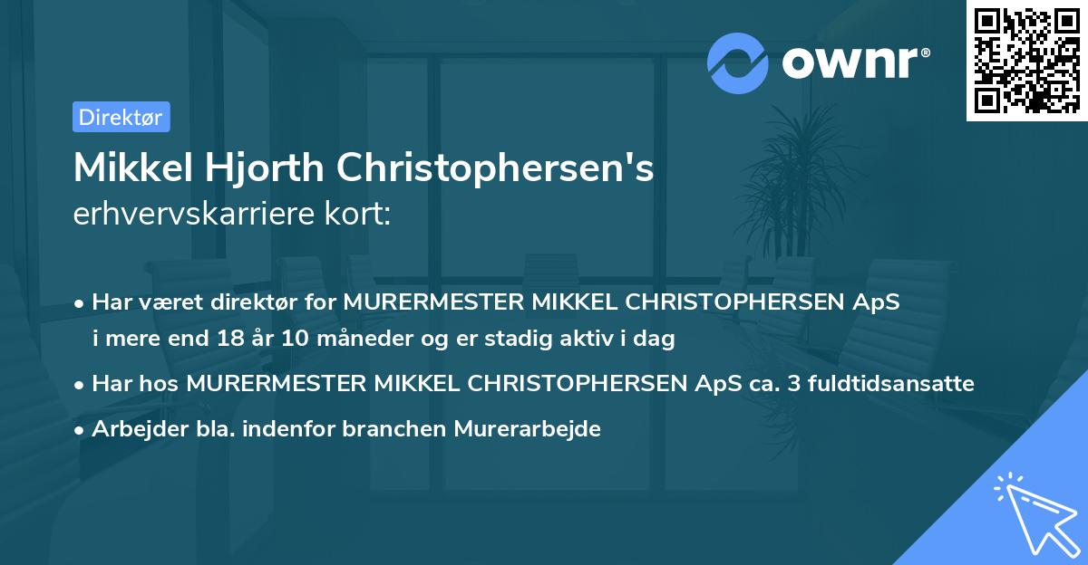 Mikkel Hjorth Christophersen's erhvervskarriere kort