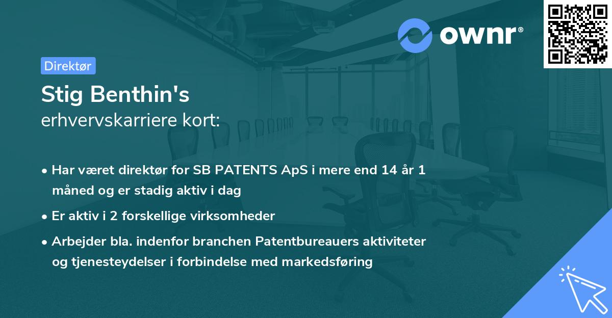 Stig Benthin's erhvervskarriere kort